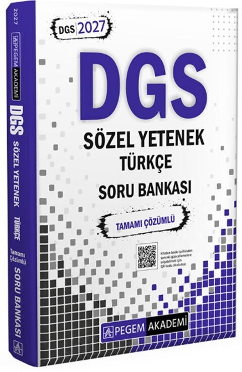 Pegem Akademi 2027 DGS Sözel Yetenek Türkçe Tamamı Çözümlü Soru Bankası