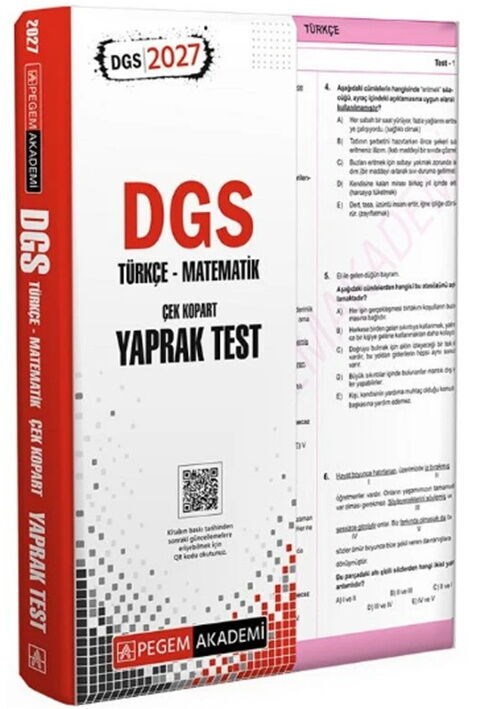 Pegem Akademi 2027 DGS Türkçe Matematik Yaprak Test