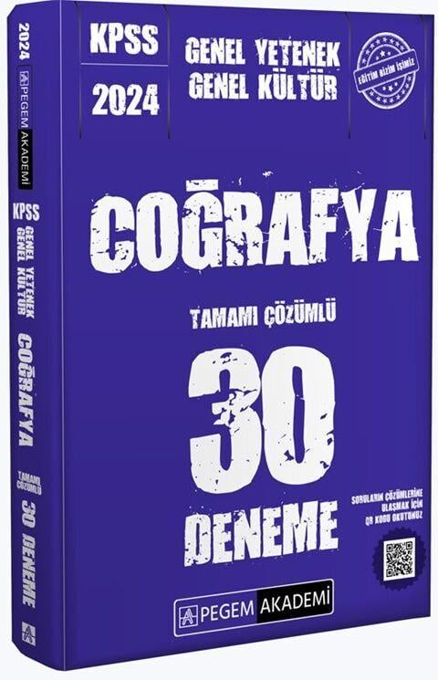 Pegem Yayınları 2024 KPSS Genel Yetenek Genel Kültür Coğrafya 30 Deneme
