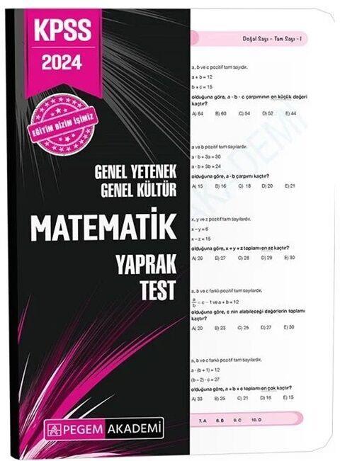 Pegem Yayınları 2024 KPSS Matematik Yaprak Test
