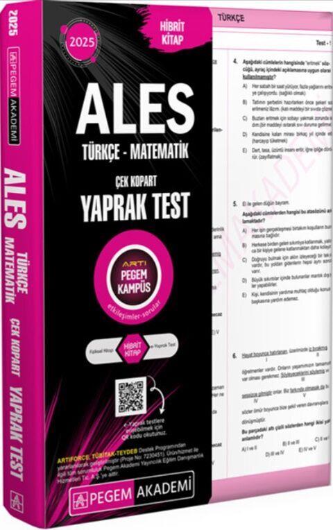 Pegem Yayınları 2025 ALES Çek Kopart Yaprak Test