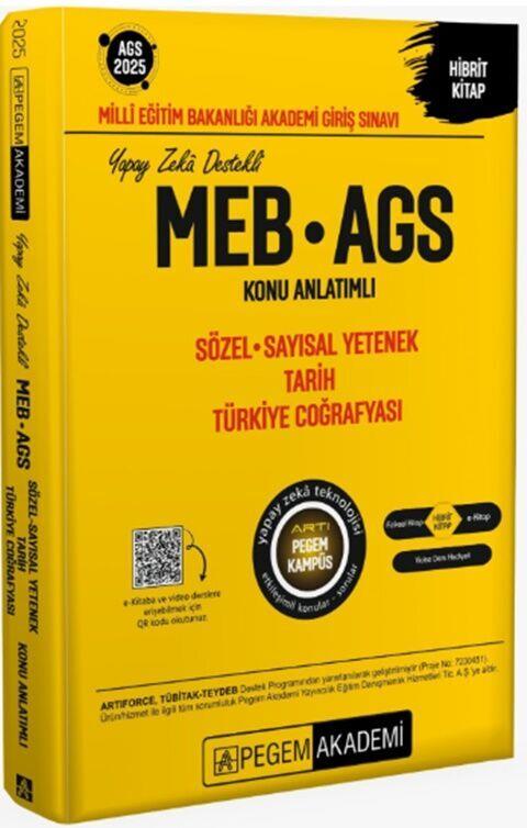 Pegem Yayınları 2025 MEB AGS Sözel Sayısal Yetenek Tarih Türkiye Coğrafyası Konu Anlatımlı