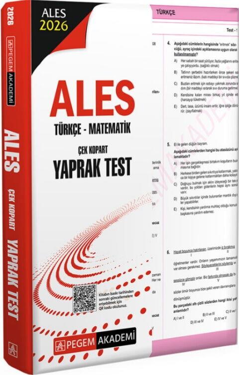 Pegem Yayınları 2026 ALES Türkçe Matematik Çek Kopart Yaprak Test
