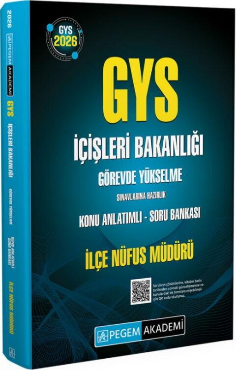 Pegem Yayınları 2026 GYS İçişleri Bakanlığı Sınavlarına Hazırlık İlçe Nüfus Müdürü Konu Anlatımlı Soru Bankası