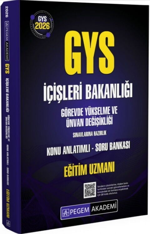 Pegem Yayınları 2026 GYS İçişleri Bakanlığı Eğitim Uzman Sınavlarına Hazırlık Konu Anlatımlı Soru Bankası