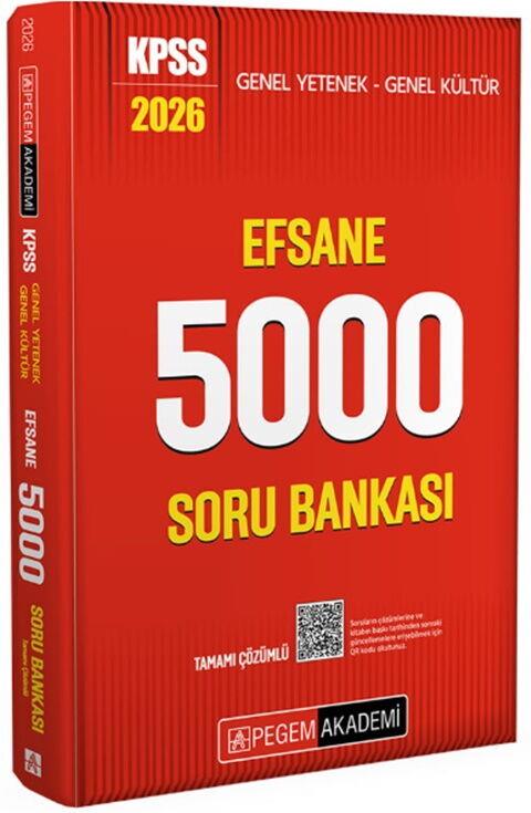 Pegem Yayınları 2026 KPSS Genel Yetenek Genel Kültür EFSANE 5000 Soru Bankası