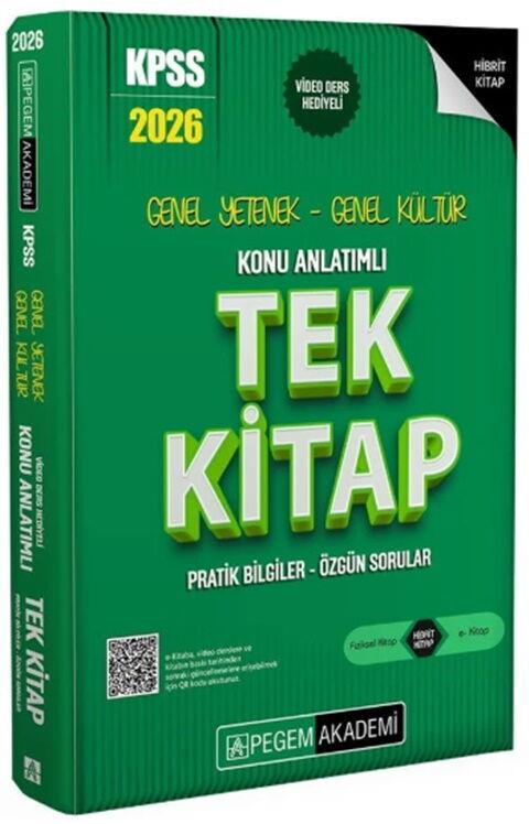 Pegem Yayınları 2026 KPSS Genel Yetenek Genel Kültür Konu Anlatımlı Tek Kitap