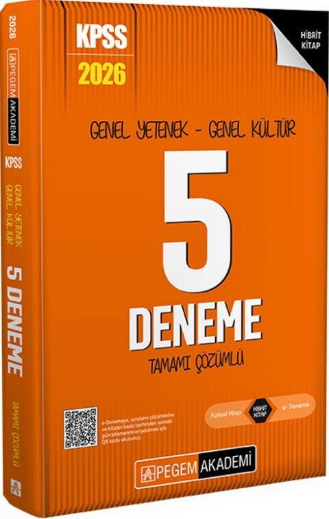 Pegem Yayınları 2026 KPSS Genel Yetenek Genel Kültür Tamamı Çözümlü 5 Deneme