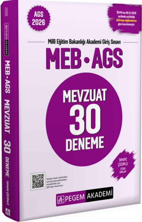 Pegem Yayınları 2026 MEB AGS Mevzuat 30 Deneme
