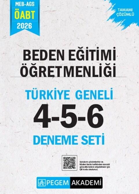 Pegem Yayınları 2026 MEB AGS ÖABT Beden Eğitimi Öğretmenliği Tamamı Çözümlü Türkiye Geneli 4-5-6 Deneme Seti