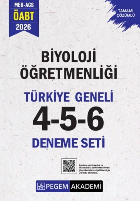 Pegem Yayınları 2026 MEB AGS ÖABT Biyoloji Öğretmenliği Tamamı Çözümlü Türkiye Geneli 4-5-6 Deneme Seti