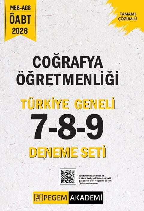 Pegem Yayınları 2026 MEB AGS ÖABT Coğrafya Öğretmenliği Türkiye Geneli 7-8-9 Deneme Seti