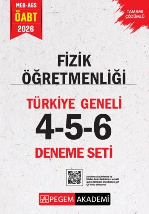 Pegem Yayınları 2026 MEB AGS ÖABT Fizik Öğretmenliği Tamamı Çözümlü Türkiye Geneli 4-5-6 Deneme Seti