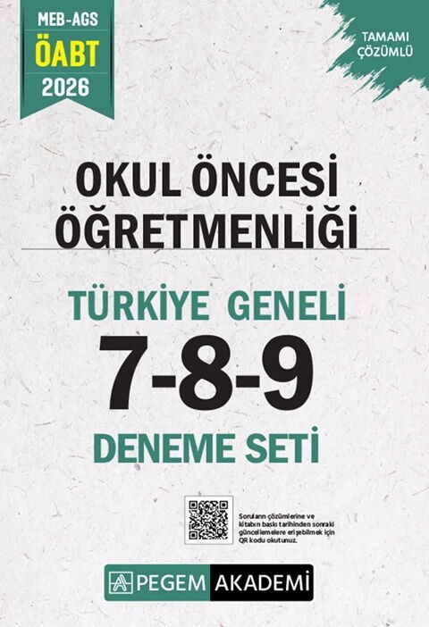Pegem Yayınları 2026 MEB AGS ÖABT Okul Öncesi Öğretmenliği Türkiye Geneli 7-8-9 Deneme Seti
