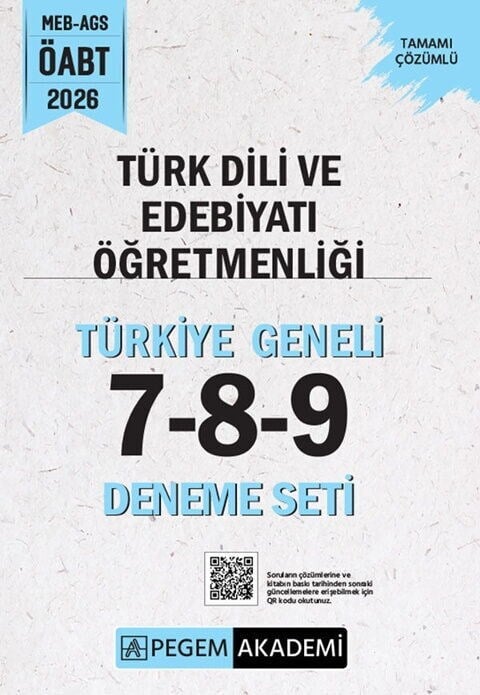 Pegem Yayınları 2026 MEB AGS ÖABT Türk Dili ve Edebiyatı Öğretmenliği Türkiye Geneli 7-8-9 Deneme Seti