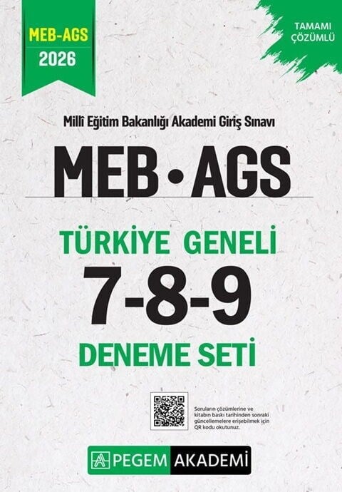 Pegem Yayınları 2026 MEB AGS Türkiye Geneli 7-8-9 3 Deneme