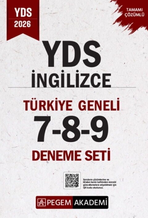 Pegem Yayınları 2026 YDS İngilizce Türkiye Geneli 7-8-9 Deneme Seti