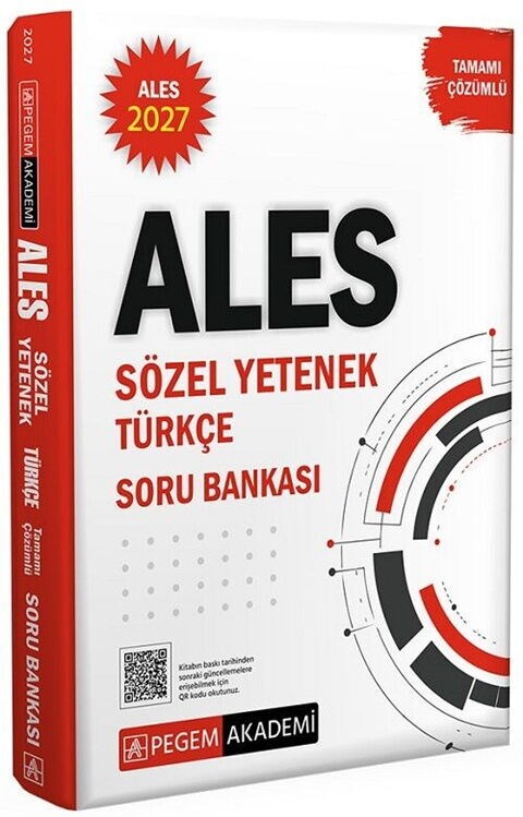 Pegem Yayınları 2027 ALES Sözel Yetenek Türkçe Tamamı Çözümlü Soru Bankası