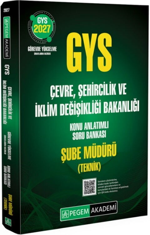 Pegem Yayınları 2027 GYS Çevre Şehircilik ve İklim Değişikliği Bakanlığı Şube Müdürü Konu Anlatımlı Soru Bankası