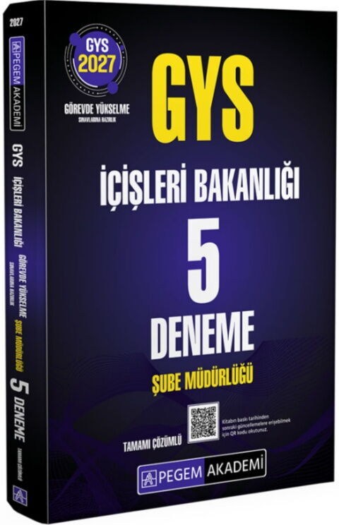 Pegem Yayınları 2027 GYS İçişleri Bakanlığı Şube Müdürlüğü 5 Deneme
