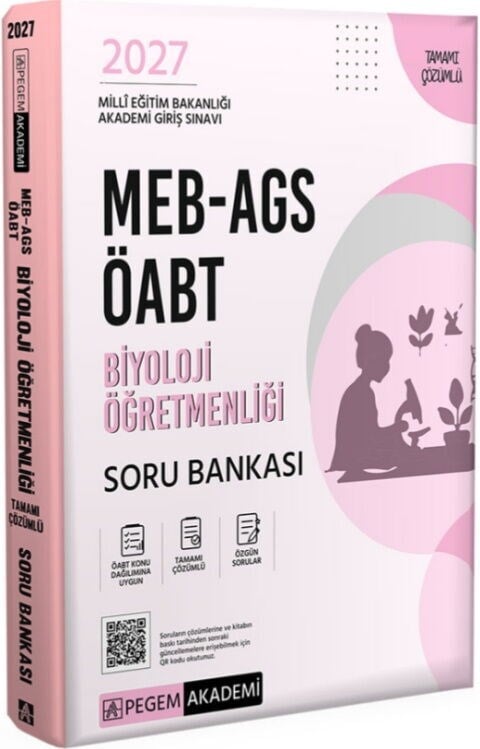 Pegem Yayınları 2027 MEB AGS ÖABT Biyoloji Öğretmenliği Tamamı Çözümlü Soru Bankası