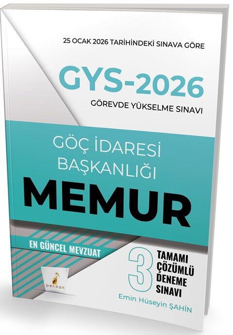 Pelikan 2026 GYS Göç İdaresi Başkanlığı Memur Tamamı Çözümlü 3 Deneme Sınavı