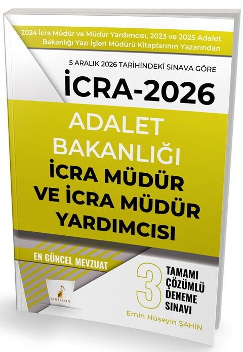 Pelikan Yayınları İcra Müdür ve Müdür Yardımcısı Tamamı Çözümlü 3 Deneme Sınavı