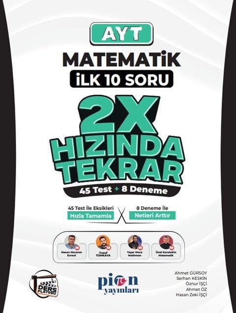 Pion Yayınları AYT Matematik İlk 10 Soru 2X Hızında Tekrar