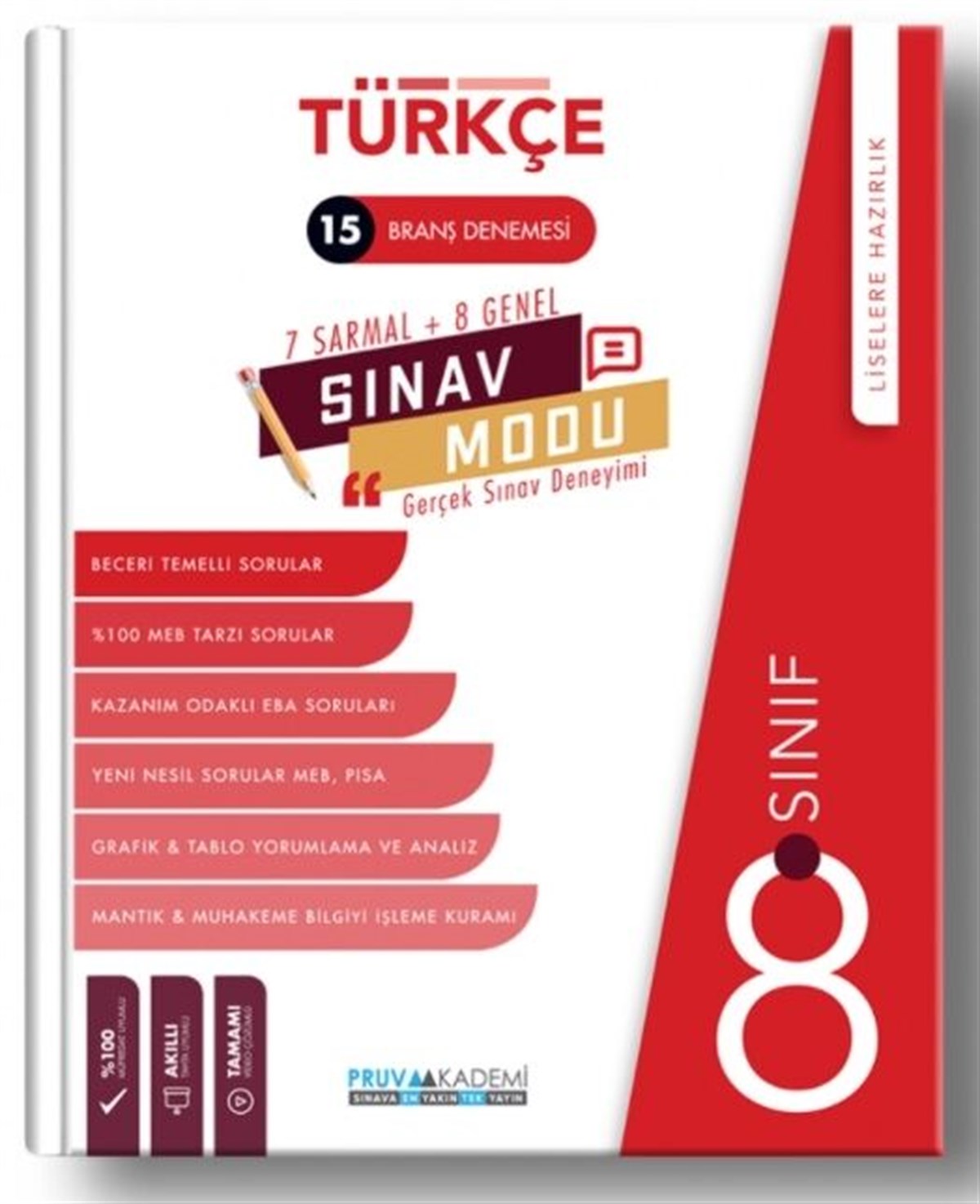 Pruva Akademi 8. Sınıf Türkçe Sınav Modu 15 Deneme