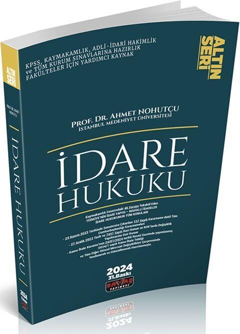 Savaş Yayınları 2024 İdare Hukuku Konu Anlatımı