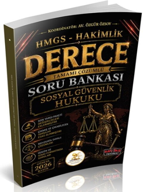 Savaş Yayınları 2026 HUKAL HMGS Hakimlik Derece Sosyal Güvenlik Hukuku Soru Bankası