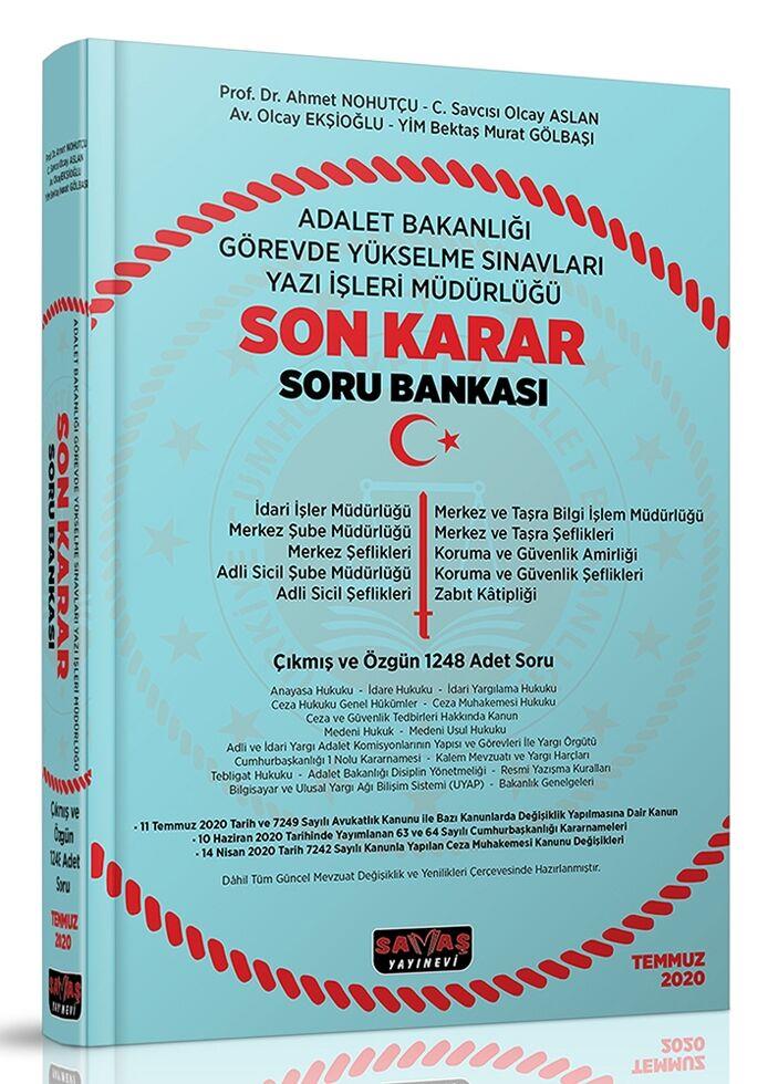 Savaş Yayınları Adalet Bakanlığı Görevde Yükselme Sınavları Yazı İşleri Müdürlüğü Son Karar Soru Bankası