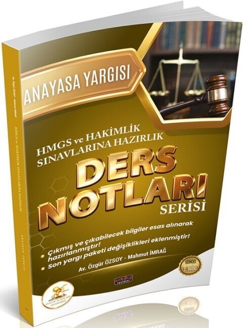 Savaş Yayınları HUKAL HMGS HAKİMLİK Anayasa Yargısı Ders Notları