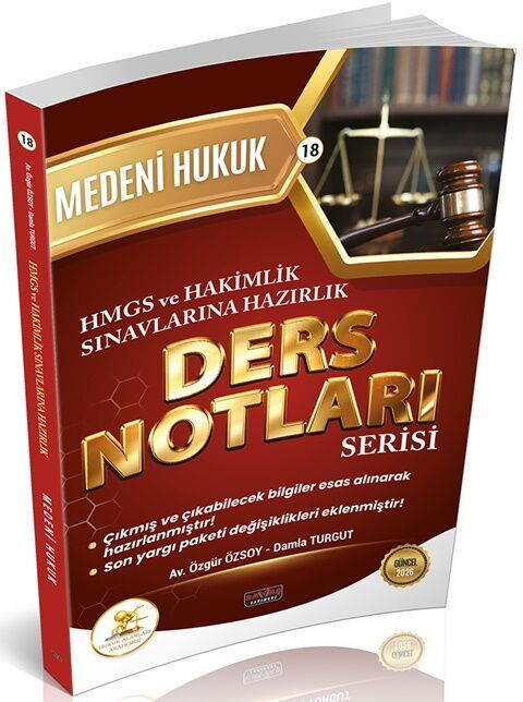Savaş Yayınları HUKAL HMGS HAKİMLİK Medeni Hukuk Ders Notları