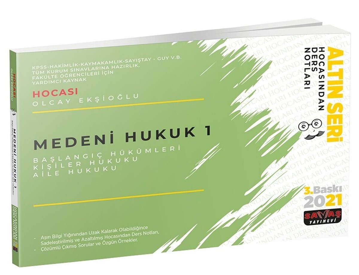 Savaş Yayınları Medeni Hukuk 1 Ders Notları