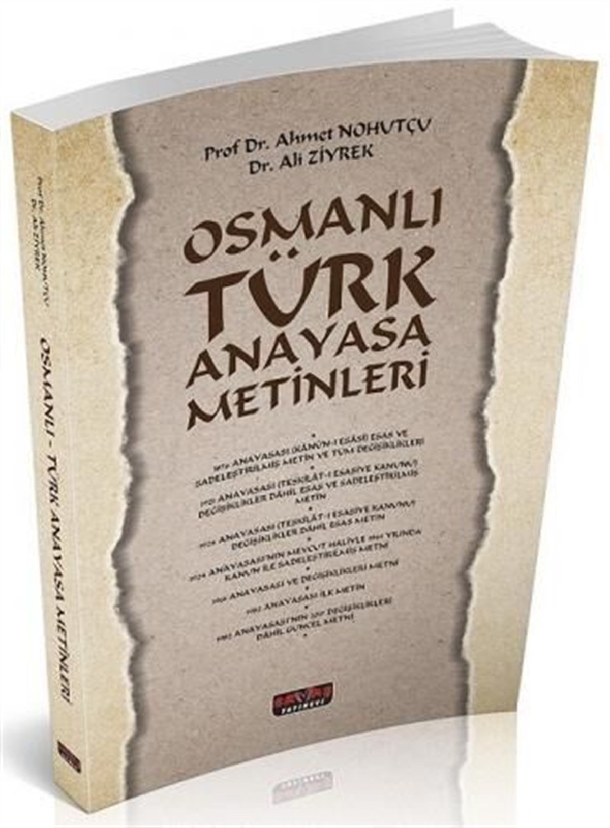 Savaş Yayınları Osmanlı Türk Anayasa Metinleri