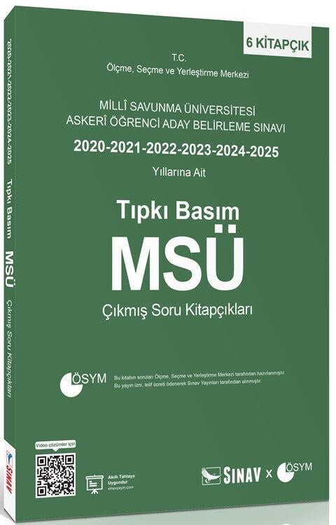 Sınav Yayınları MSÜ Tıpkı Basım Son 6 Yıl Çıkmış Soru Kitapçıkları