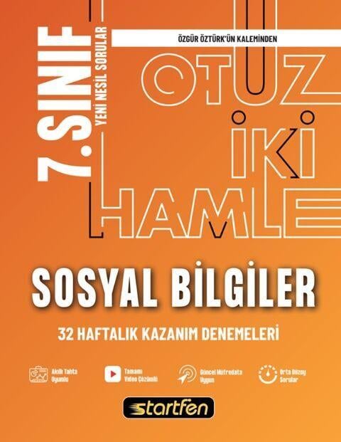 Startfen Yayınları 7. Sınıf Sosyal Bilgiler 32 Haftalık Kazanım Denemeleri