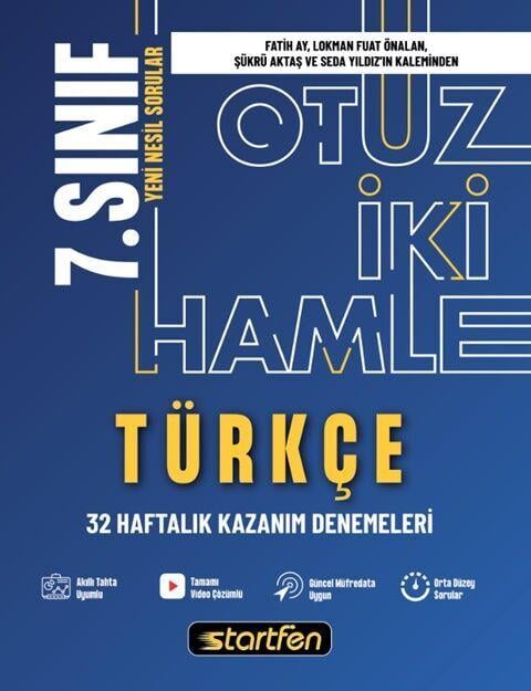 Startfen Yayınları 7. Sınıf Türkçe 32 Haftalık Kazanım Denemeleri