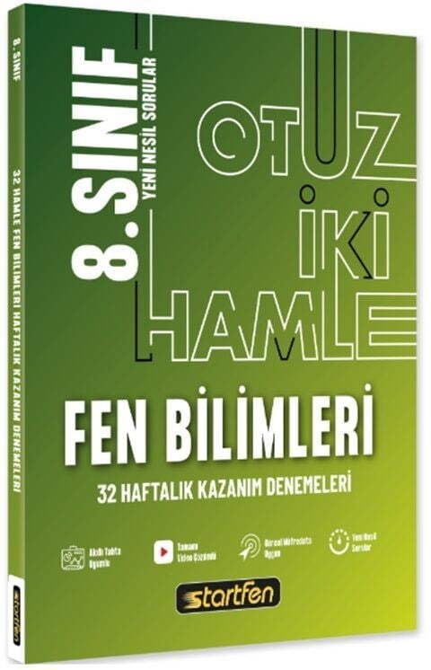 Startfen Yayınları 8. Sınıf Fen Bilimleri 32 Hamle Kazanım Denemeleri
