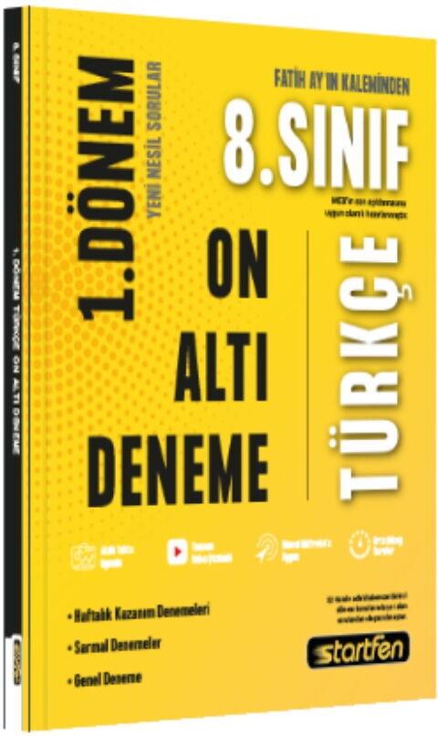 Startfen Yayınları 8. Sınıf Türkçe 1. Dönem 16 lı Denemeleri