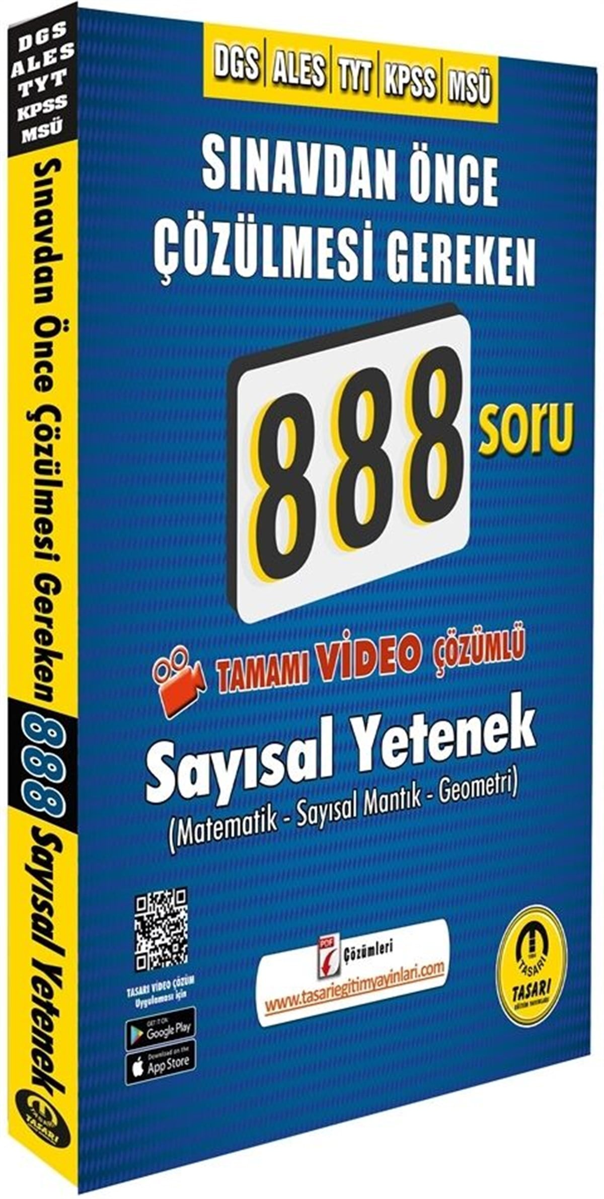 Tasarı Yayınları DGS ALES Video Çözümlü 888 Sayısal Soru Bankası
