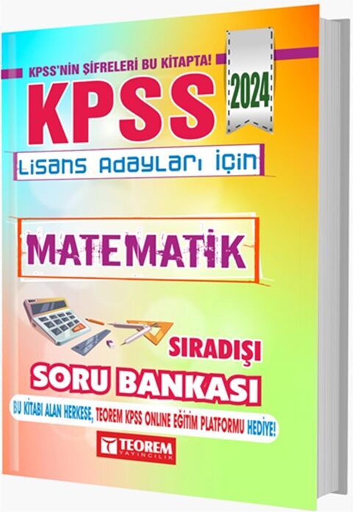 Teorem Yayınları 2024 KPSS Matematik Sıradışı Soru Bankası