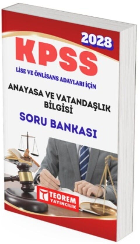 Teorem Yayınları 2028 KPSS Lise Önlisans Anayasa Soru Bankası