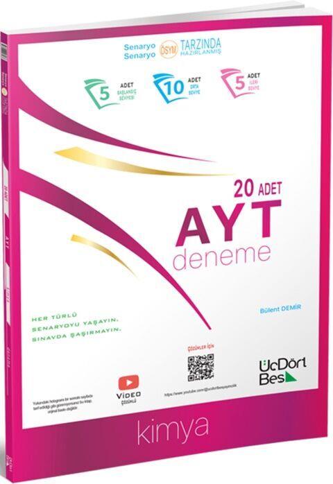ÜçDörtBeş Yayınları AYT Kimya 20 Deneme
