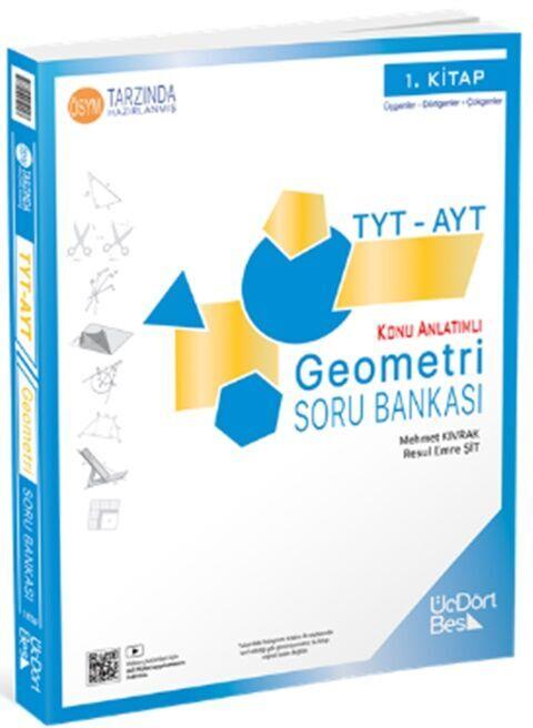 ÜçDörtBeş Yayınları TYT AYT Geometri Soru Bankası 1. Kitap