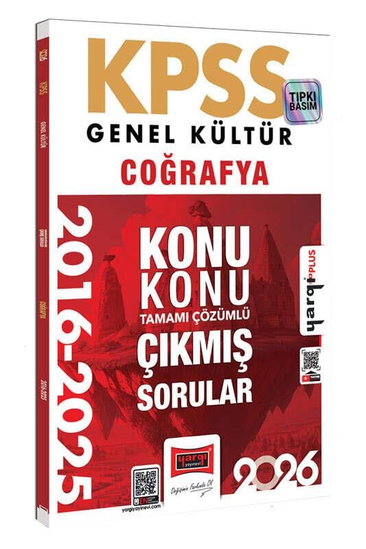 Yargı 2026 KPSS Genel Kültür Coğrafya 2016-2026 Konu Konu Tamamı Çözümlü Çıkmış Sorular