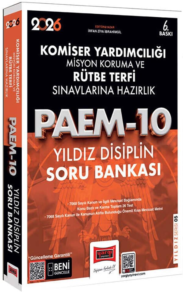 Yargı 2026 PAEM Komiser Yardımcılığı Misyon Koruma ve Rütbe Terfi Sınavlarına Hazırlık Yıldız Disiplin Soru Bankası