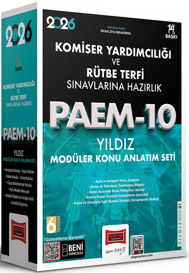 Yargı 2026 PAEM Komiser Yardımcılığı ve Rütbe Terfi Sınavlarına Hazırlık Yıldız Modüler Konu Anlatım Seti