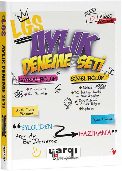 Yargı Ders Arkadaşım 8. Sınıf LGS Aylık Deneme Seti Sayısal-Sözel Bölüm
